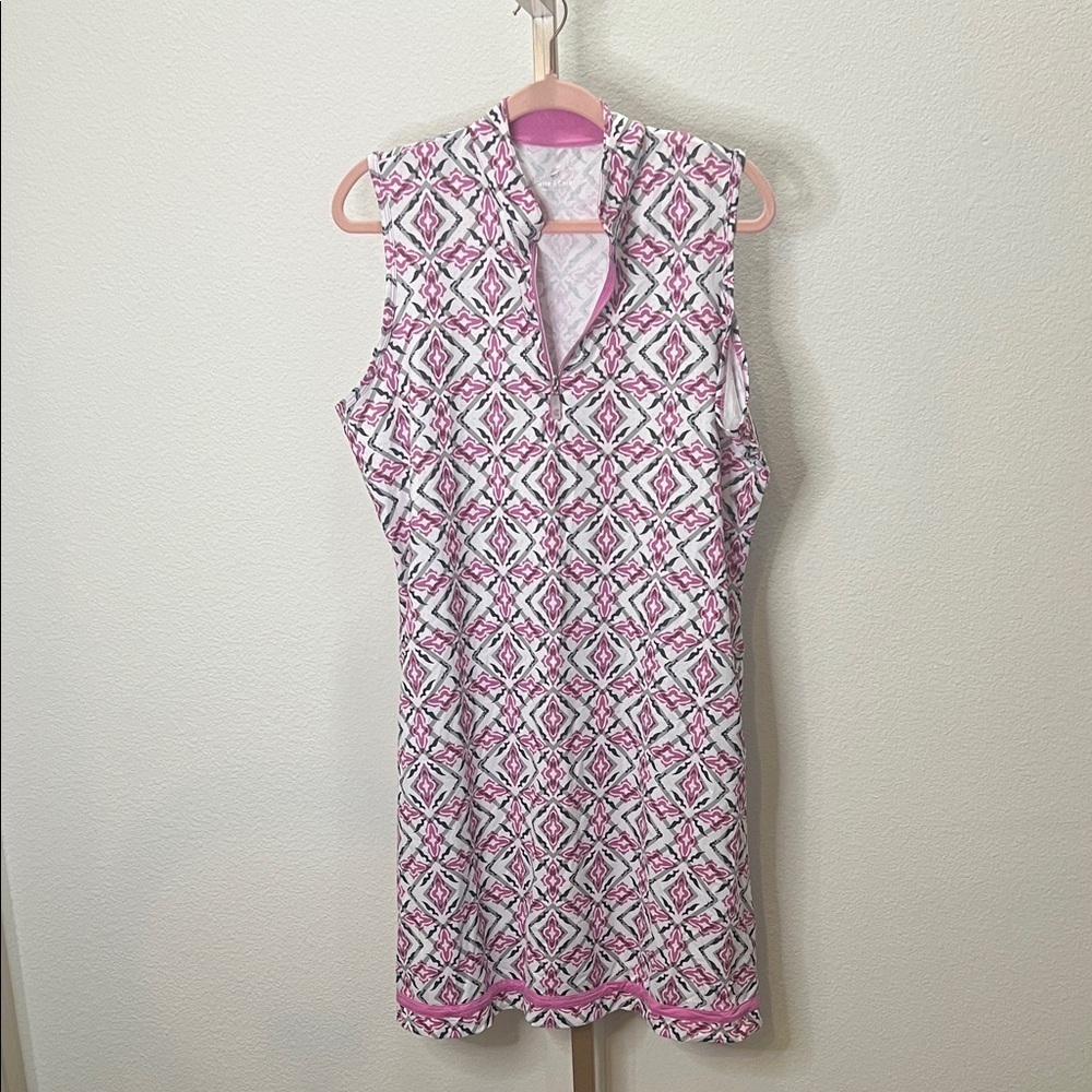 Bette & Court dress Pink geometric print Large